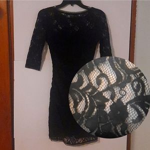 Max & Cleo black lace dress with lining size 0